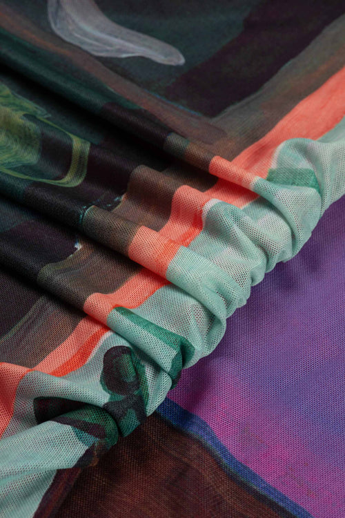 Ashley Dress | Deep Purple/Mandarin Orange