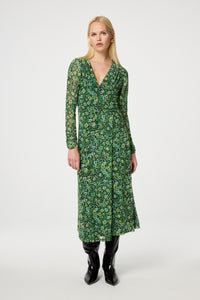 Natalie Dress | Black/Parrot Green