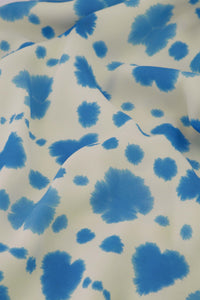 Cleo Wrap Dress | Warm White/Blue Wave