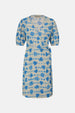 Cleo Wrap Dress | Warm White/Blue Wave