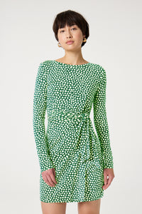 Lilo Short Dress | Green Apple/Warm Whi