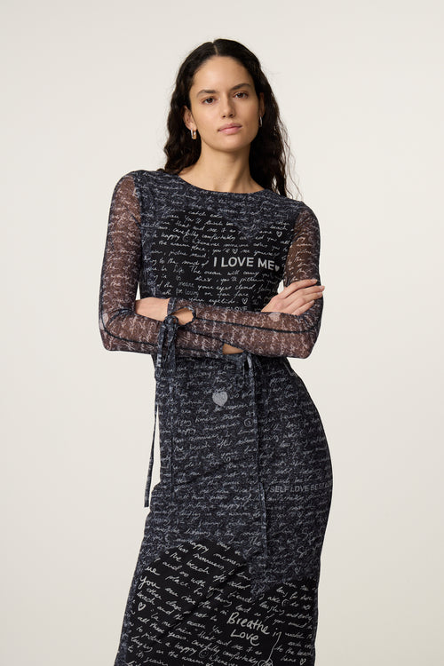 Cardea Dress | Cosy White/Black