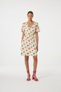 Asha Dress | Warm White/Pink Drea