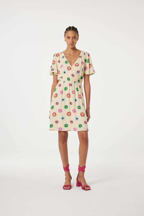 Asha Dress | Warm White/Pink Drea