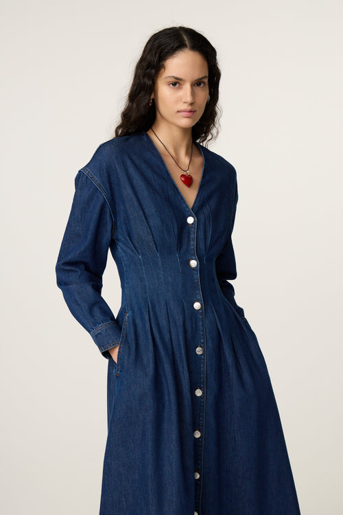 Faith Denim Dress | Rinse Indigo