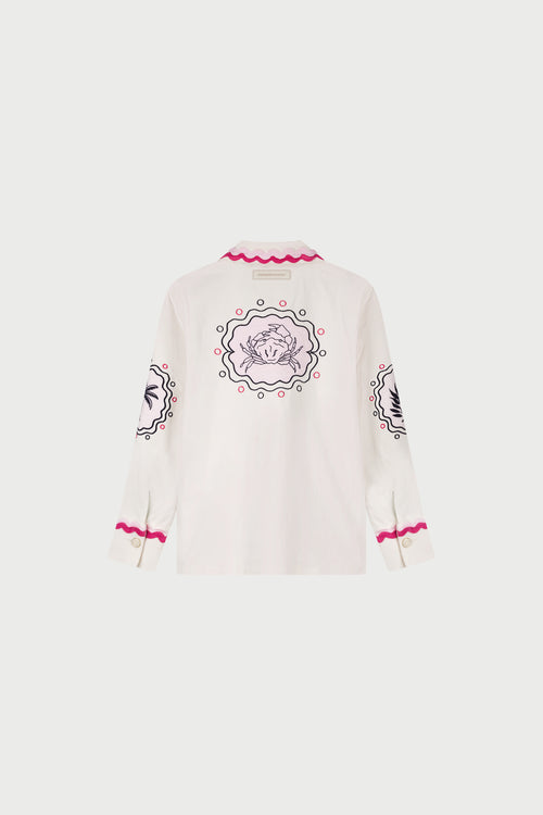 Melodie Embro Jacket | Cosy White