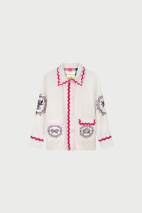 Melodie Embro Jacket | Cosy White