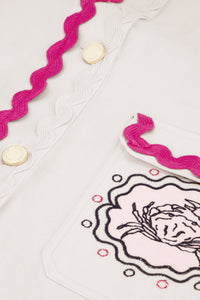 Melodie Embro Jacket | Cosy White