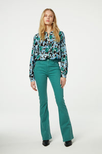 Eva Flare Jeans | Bottle Green