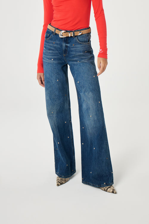 Thea Wide Leg Jeans | Mid Blue
