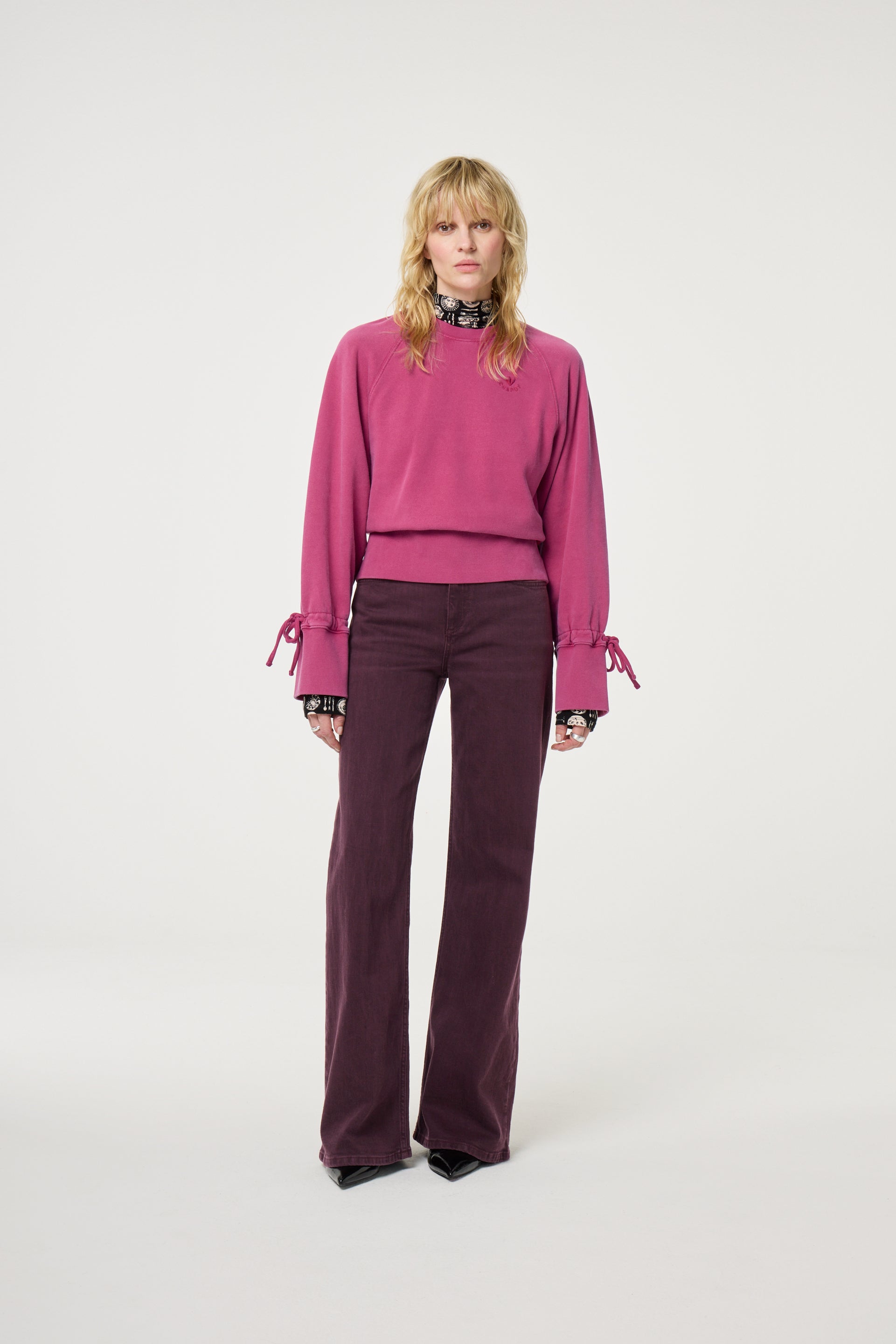 Thea Wide Leg Jeans | Deep Burgundy