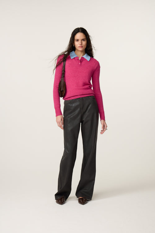 Zoe Boyfriend Jeans | Waxed Brown