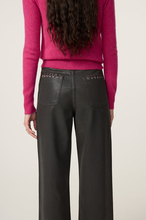 Zoe Boyfriend Jeans | Waxed Brown