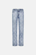Marie Straight Leg Jeans | Mid Blue Printed