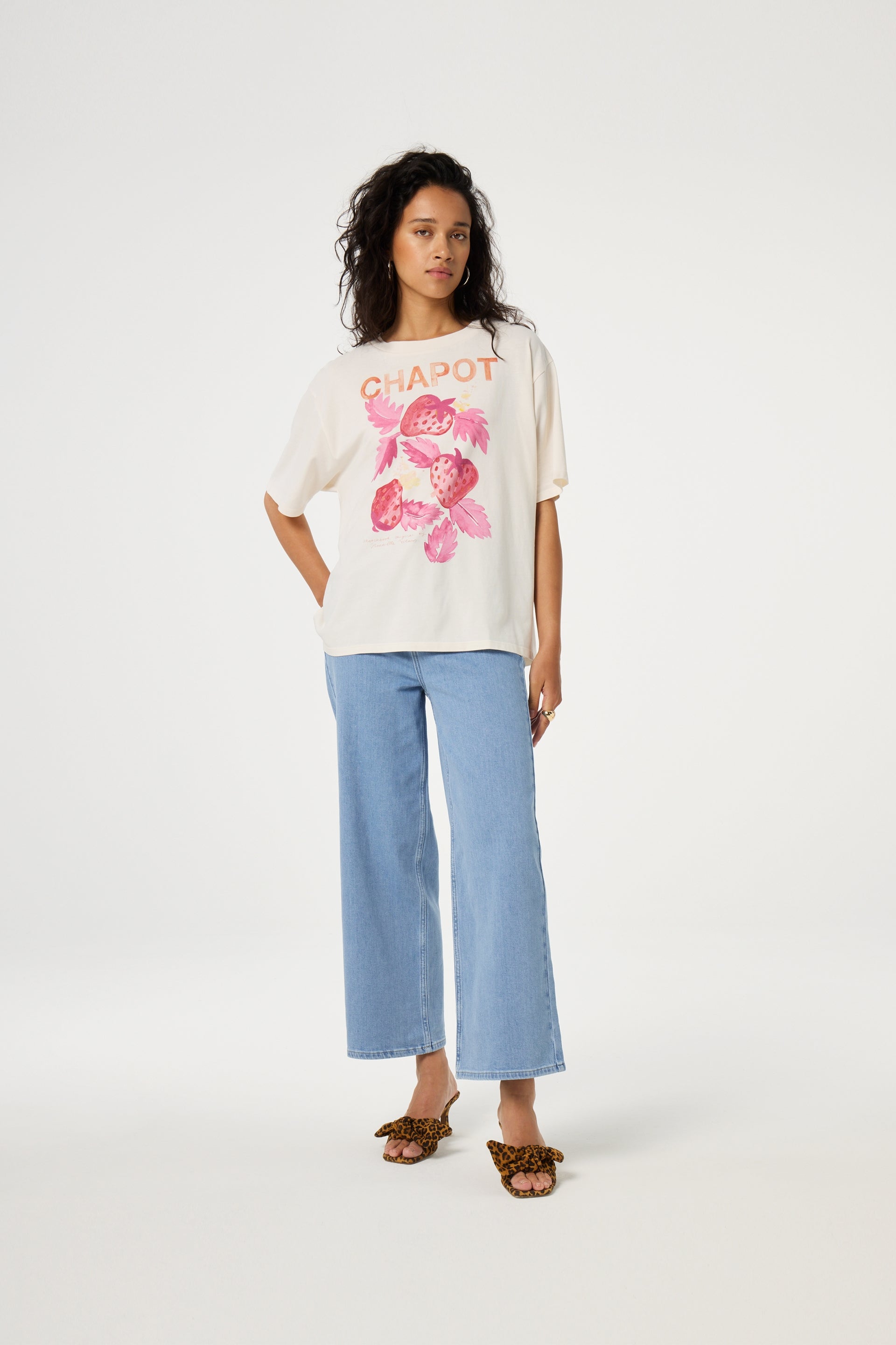 Hayley Wide Leg Cropped Jeans | Mid Blue