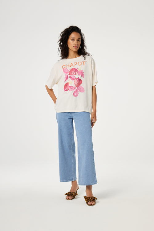 Hayley Wide Leg Cropped Jeans | Mid Blue
