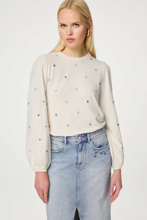 Hilly Multi Pullover | Cosy White