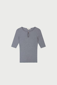 Anouk Short Sleeve Pullover | Cosy White/Blue