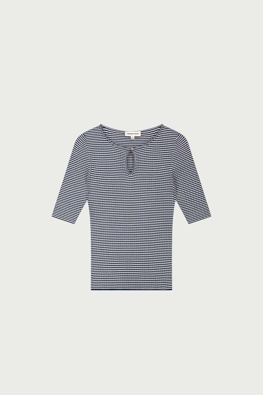 Anouk Short Sleeve Pullover | Cosy White/Blue