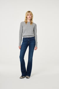 Lidi Rhinestone Pullover | Grey Melange