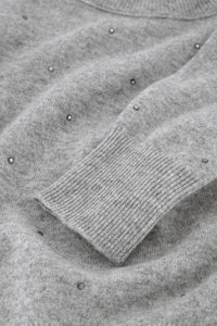 Lidi Rhinestone Pullover | Grey Melange