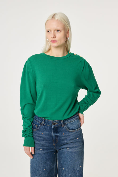 Molly Scrunch Pullover | Evergreen