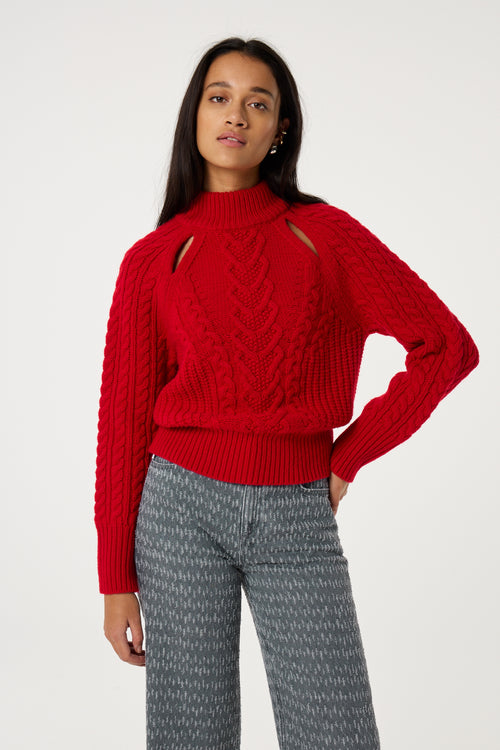 Anais Pullover | Disco Red