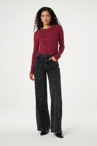 Lillian Slim Pullover | Cerise red