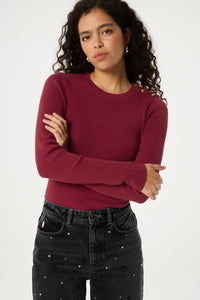 Lillian Slim Pullover | Cerise red
