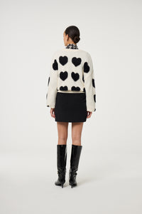 Heart Pullover | Cosy White/Black Ink