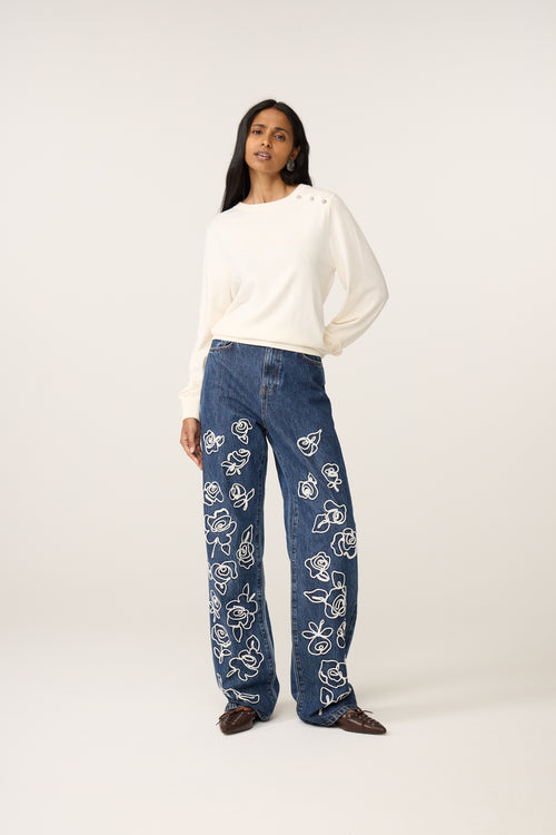 Molly Cuff Pullover | Cosy White