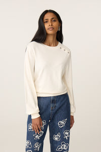 Molly Cuff Pullover | Cosy White