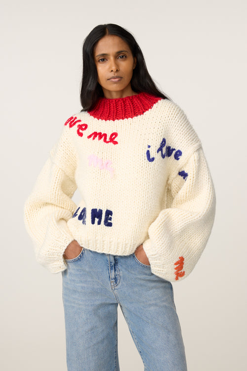 I Love Me Pullover | Cosy White