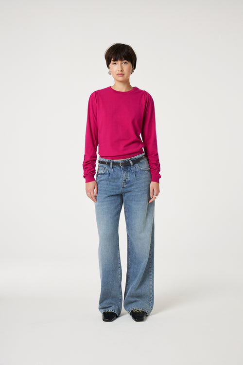 Molly Scrunch Pullover | Spicy Pink
