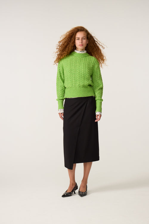 Cable Pullover | Greenery