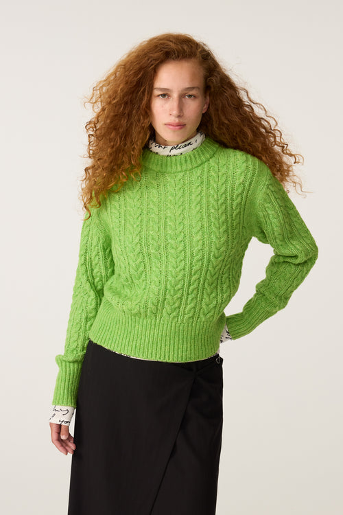 Cable Pullover | Greenery