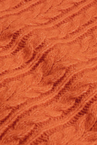 Cable Pullover | Mandarin Orange
