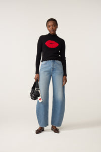 Courtney Lips Pullover | Black