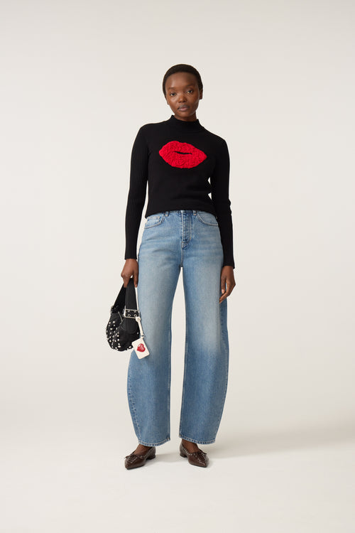 Courtney Lips Pullover | Black