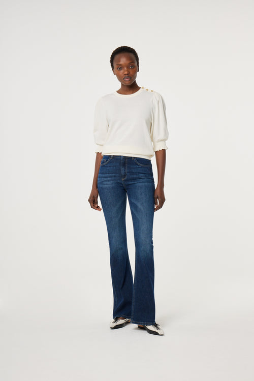 Molly Short Sleeve Pullover | Cosy White