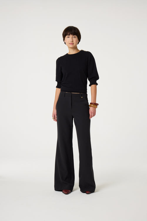 Molly Short Sleeve Pullover | Black