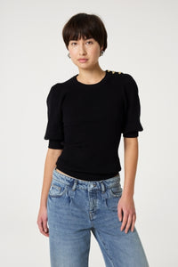 Molly Short Sleeve Pullover | Black