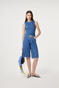 Lucy Wide Jorts | Faded Light Blue