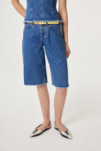 Lucy Wide Jorts | Faded Light Blue