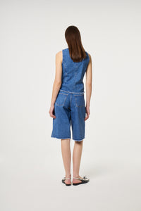 Lucy Wide Jorts | Faded Light Blue