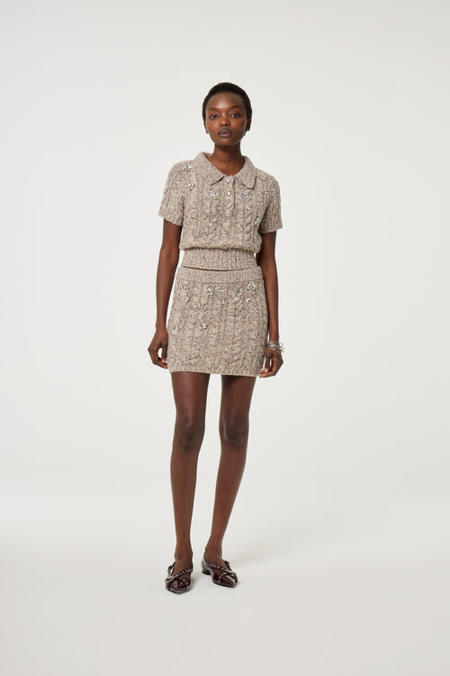 Fenna Skirt | Dark Oatmeal Melange