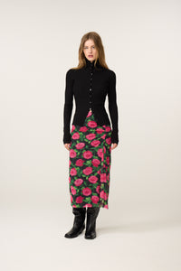 Jessy Midi Skirt | Fab Fuchsia/Black