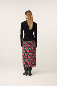 Jessy Midi Skirt | Fab Fuchsia/Black