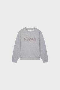 Terry Rhinestone sweater | Dark Grey Melange