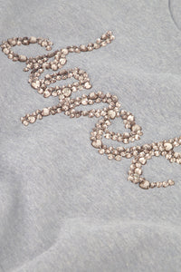 Terry Rhinestone sweater | Dark Grey Melange